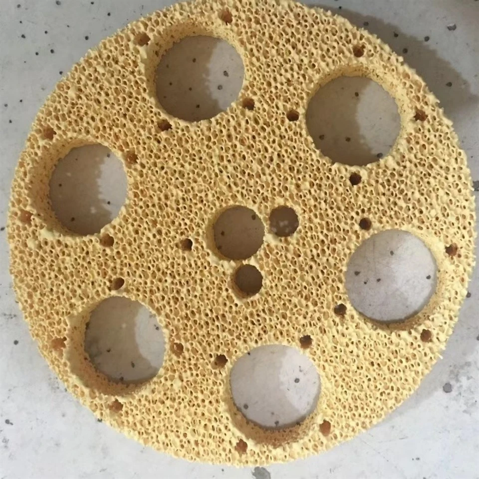 yellow zirconia ceramic foam filter3